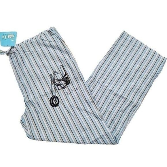 Vintage Paul Frank Pajama Pants, Motorcycle, Blue, Mens, Medium